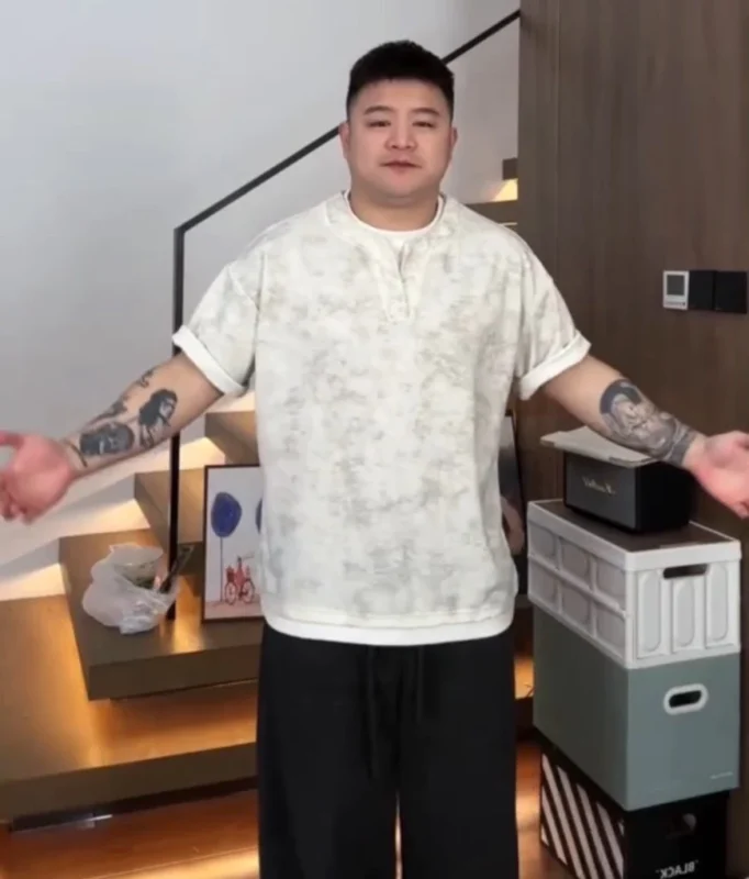 美式扎染假兩件短T