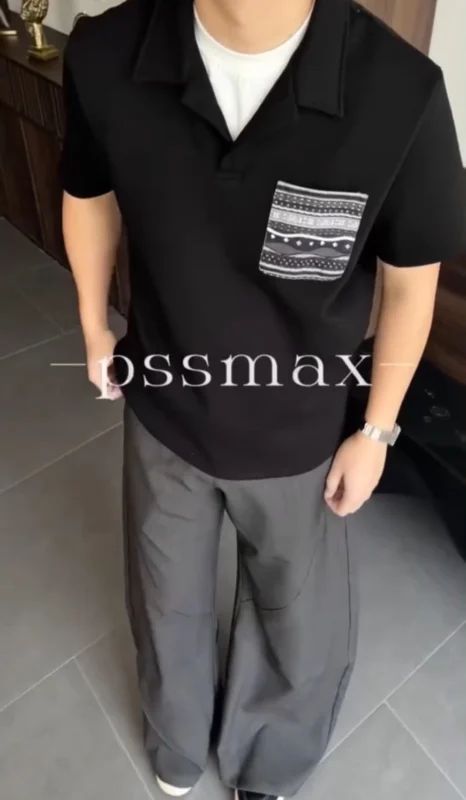 貼布口袋休閒短T