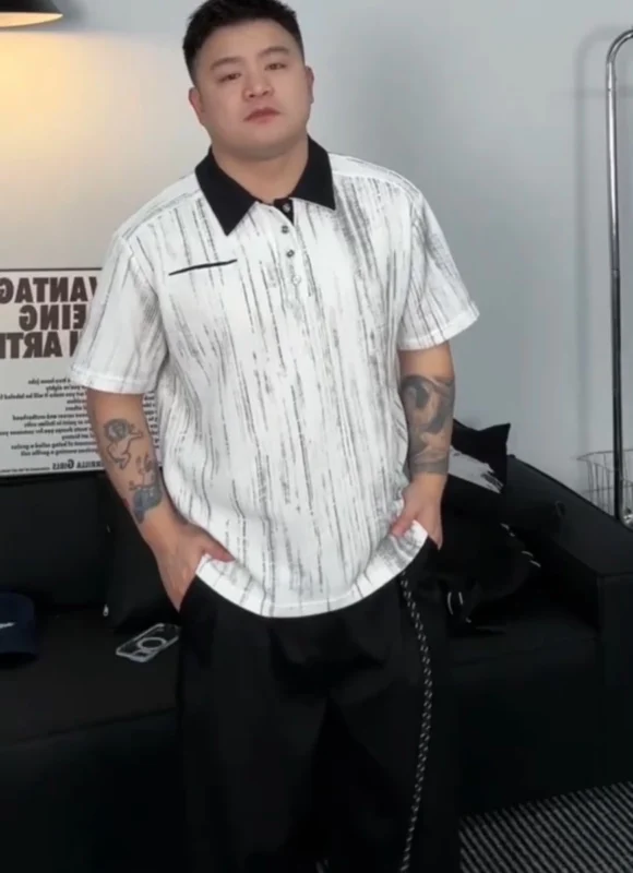 肌理感翻領扎染POLO衫