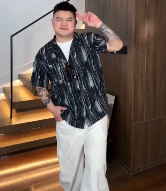 扎染冰絲痞帥襯衫