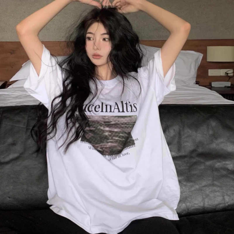 純棉寬鬆oversize半袖上衣