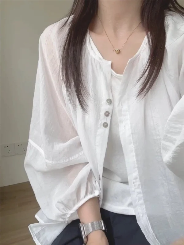 亞麻防曬襯衫外套