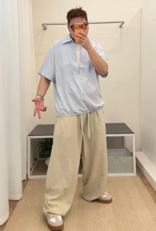 翻領涼感條紋襯衫