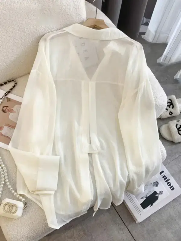 雪紡防曬開叉襯衫