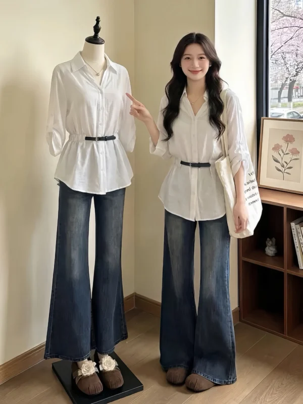 V領短袖襯衫