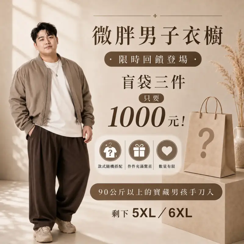 微胖女孩衣櫥限時盲袋(盲袋商品皆為隨機搭配，無法指定款式、顏色或版型，售出後恕不接受退換貨) 縮圖 2