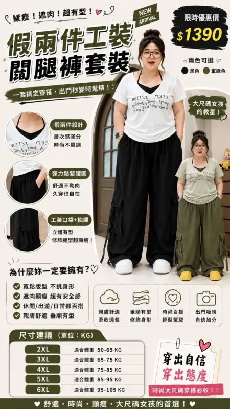 美式夾兩件短袖套裝