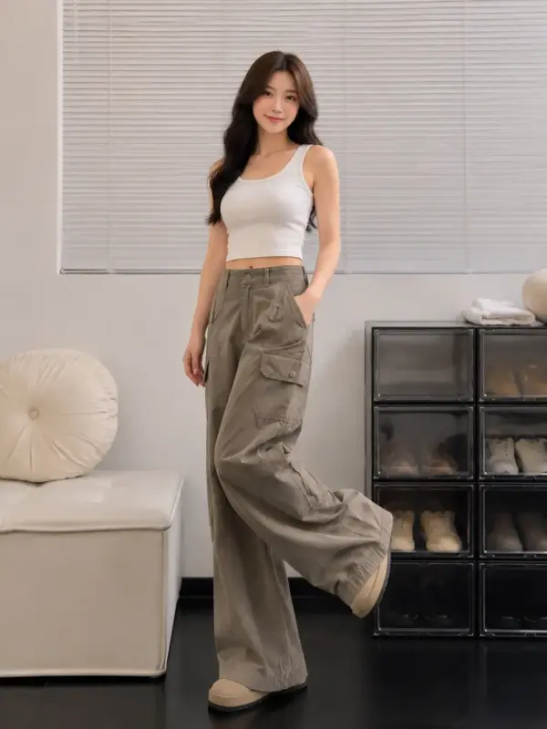 美式闊腿工裝牛仔褲縮圖 6