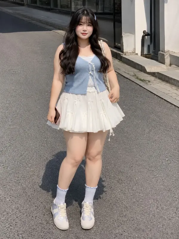 蝴蝶結鬆緊半身裙縮圖 3