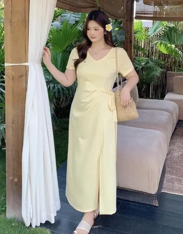 度假風綁帶開叉長裙縮圖 4