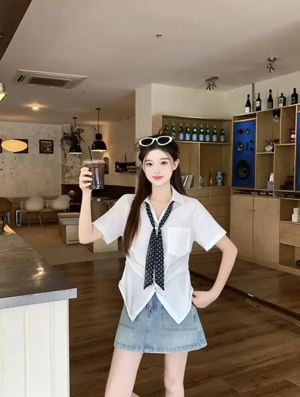 Polka Dot Bow Blouse thumbnail 3