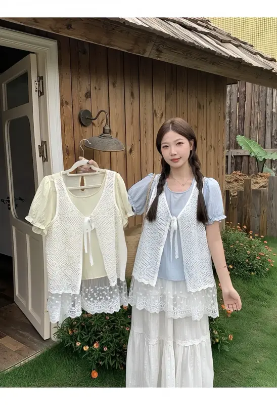 Lace Trimmed Off-Shoulder Camisole Top thumbnail 2