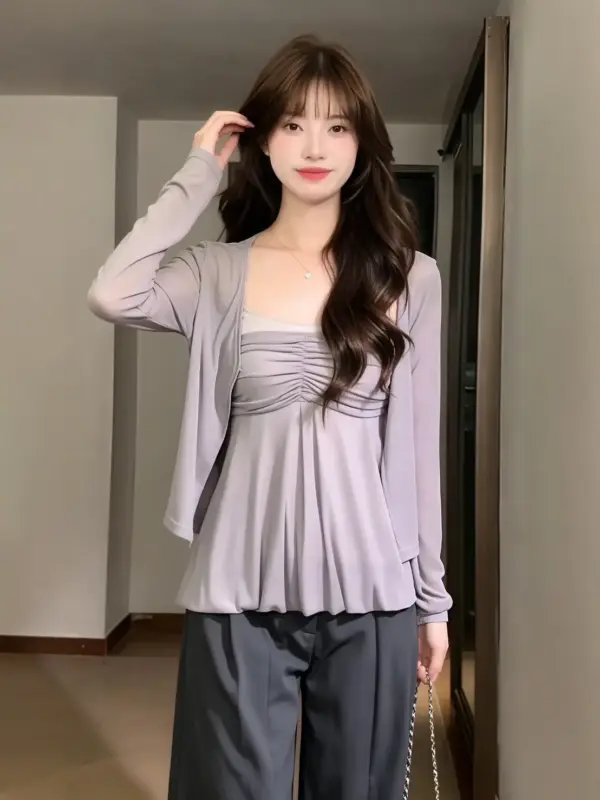 溫柔風吊帶開衫兩件套 縮圖 2