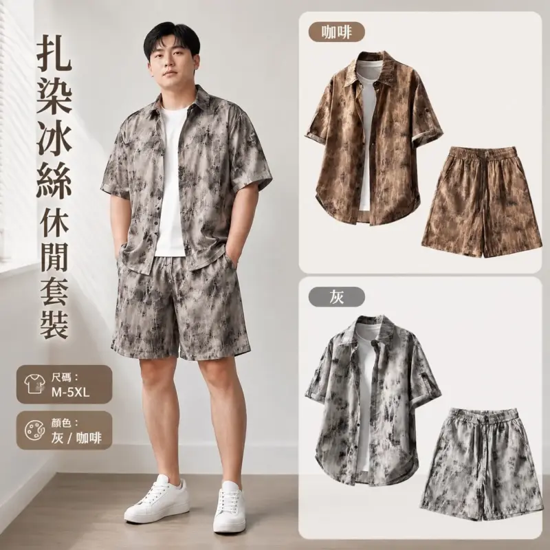 Tie-Dye Ice Silk Casual Set