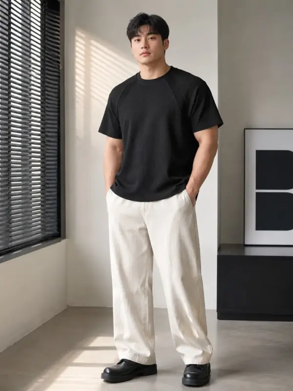拼接肌理感T恤 縮圖 2