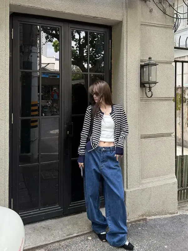 Side Snap Denim Jean Pants thumbnail 2