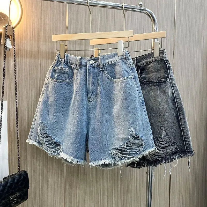 Ripped A-Line Shorts (With Elastic Waistband at Back) thumbnail 2