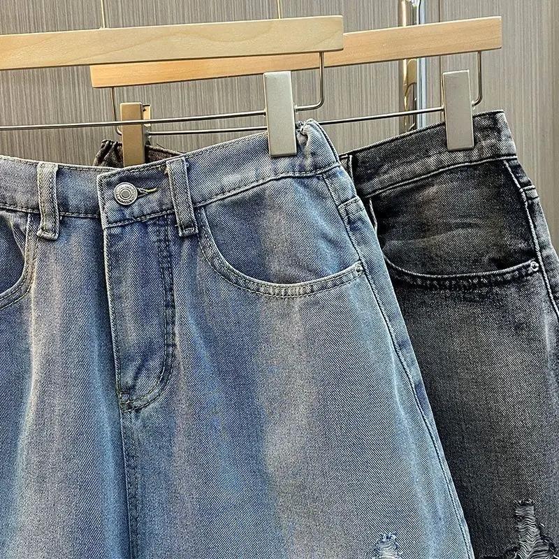 Ripped A-Line Shorts (With Elastic Waistband at Back) thumbnail 5