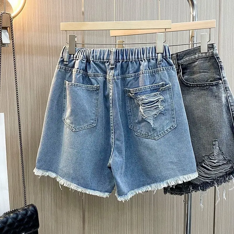 Ripped A-Line Shorts (With Elastic Waistband at Back) thumbnail 4
