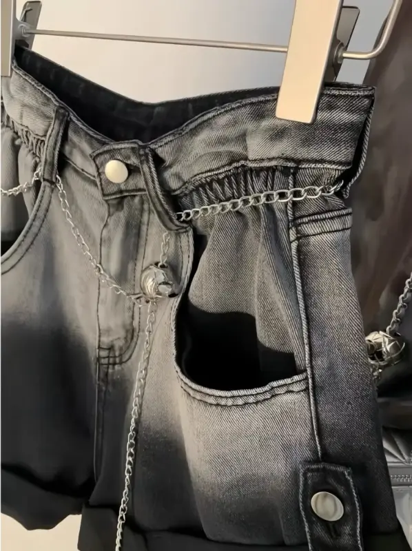 Korean Gradual Color Short Jeans thumbnail 4