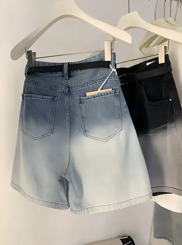 American Gradual Color Ripped A-Line Shorts (With Elastic Waistband at Back) thumbnail 3