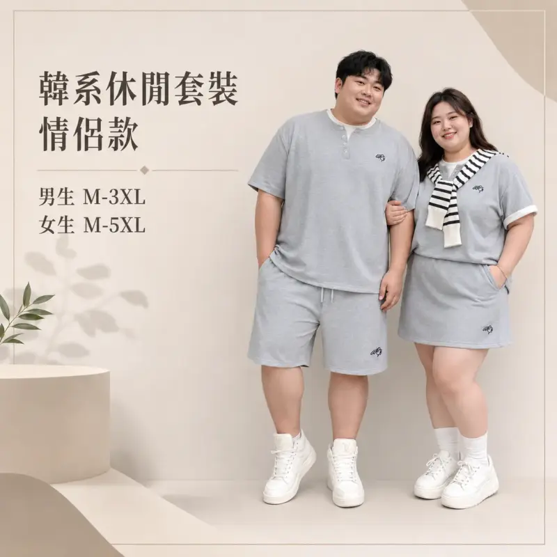 韓系休閒套裝（情侶款） 縮圖 2