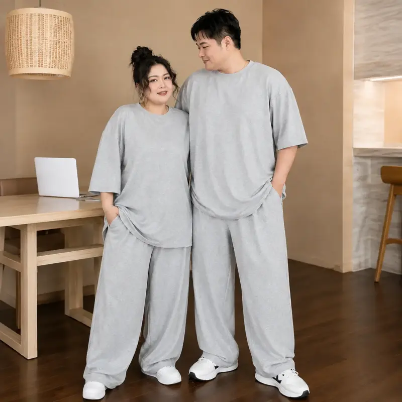 純色運動服休閒套裝（情侶款） 縮圖 3