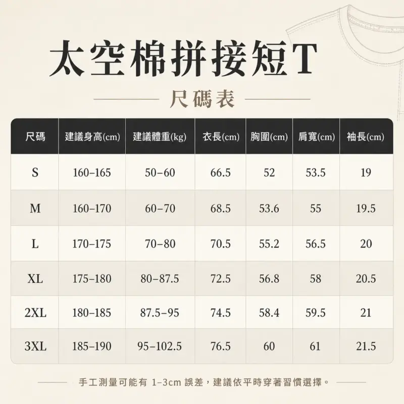 太空棉拼接短T 縮圖 5