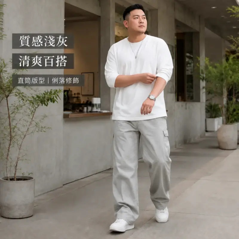 柳葉工裝直筒褲 縮圖 3