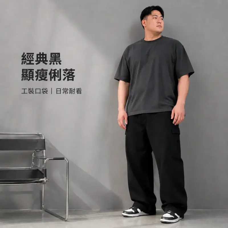 柳葉工裝直筒褲 縮圖 4