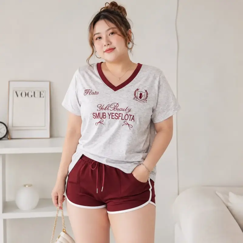 881 Embroidered American Contrast Color T-shirt thumbnail 3