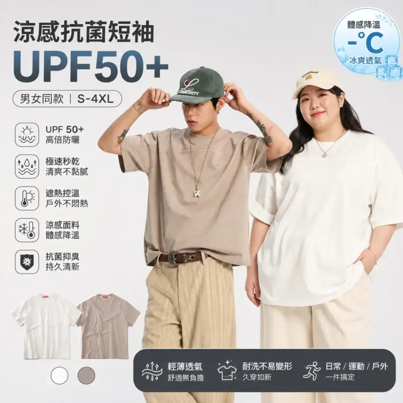 涼感抗菌短袖(男女同款)