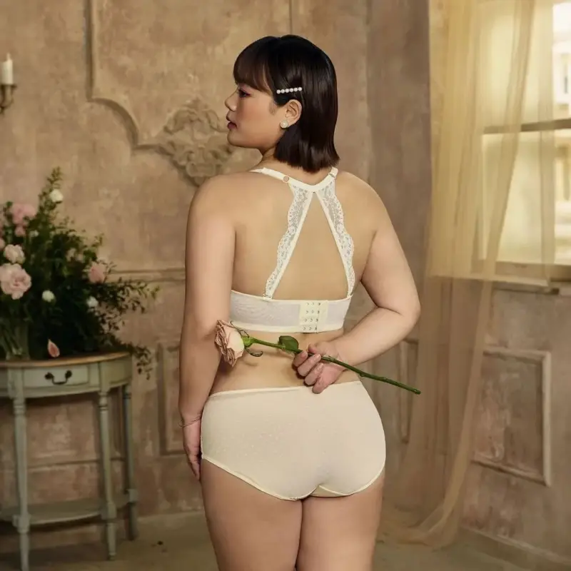 Lace Halter Backless Bra & Panty Set thumbnail 4