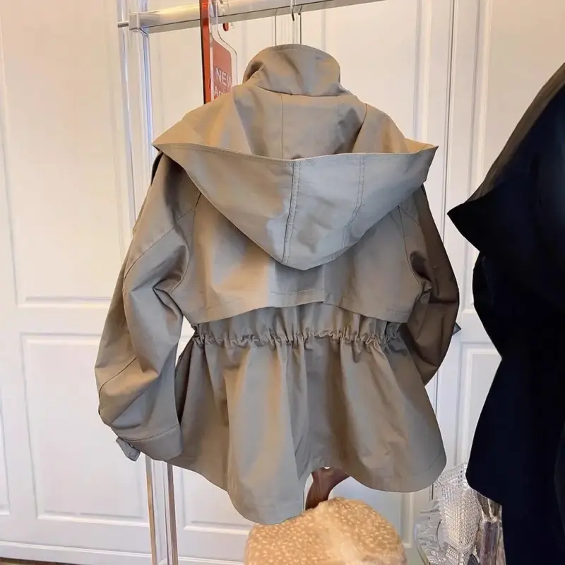 Loose Drawstring Waist Cargo Coat thumbnail 4