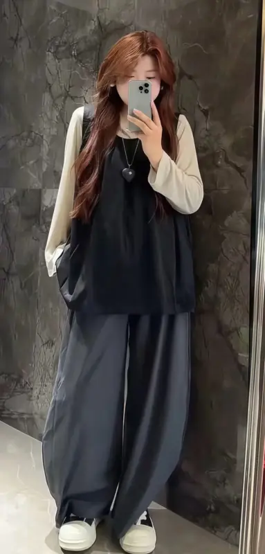 Vintage Layered Wide-Leg Pants Three-Piece Suit thumbnail 3