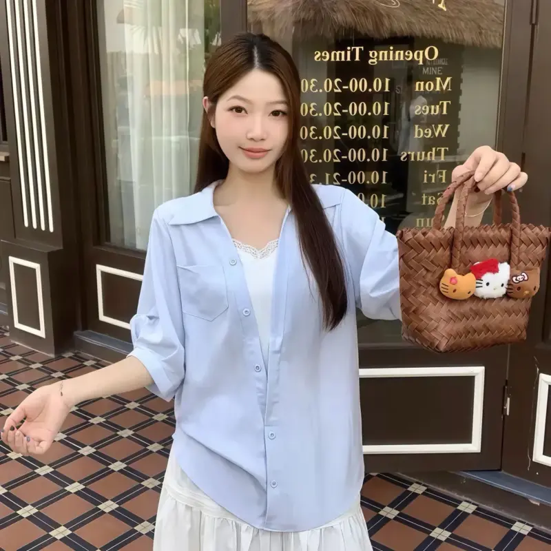 Layered Look Collar Textured Shirt thumbnail 4
