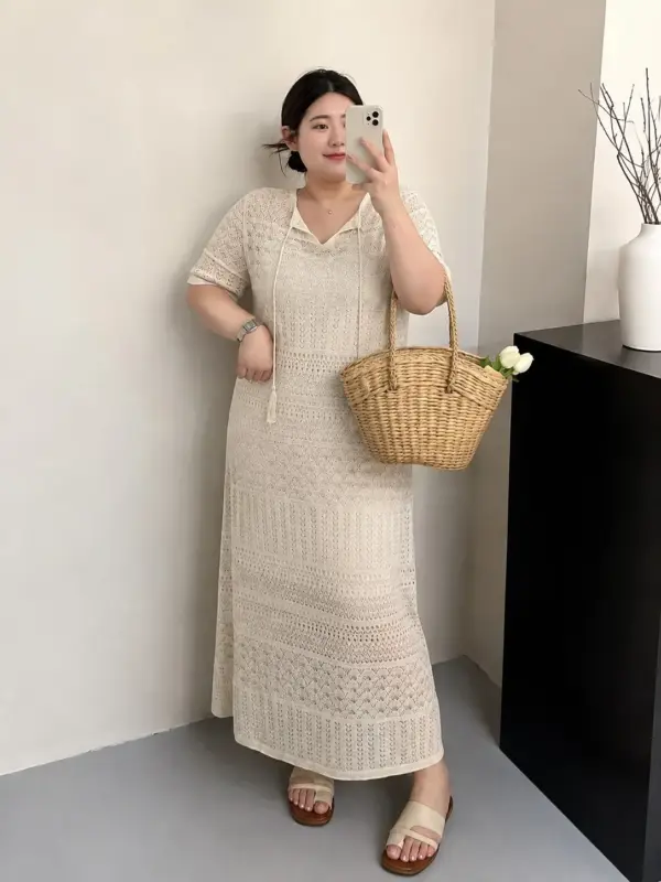 吊帶鏤空兩件套連衣裙 縮圖 2