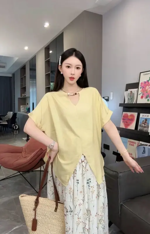 襯衫碎花半身兩件套裝 縮圖 2