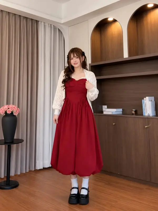 溫柔花敘連衣裙兩件套 縮圖 3