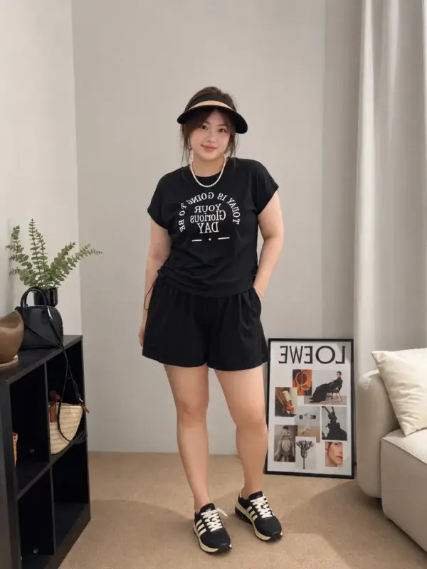 Drawstring Waist-Slimming Two-Piece Set thumbnail 2