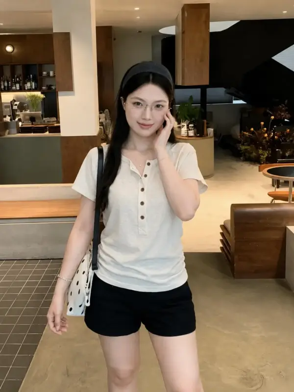 Henley Short-Sleeve Top thumbnail 3