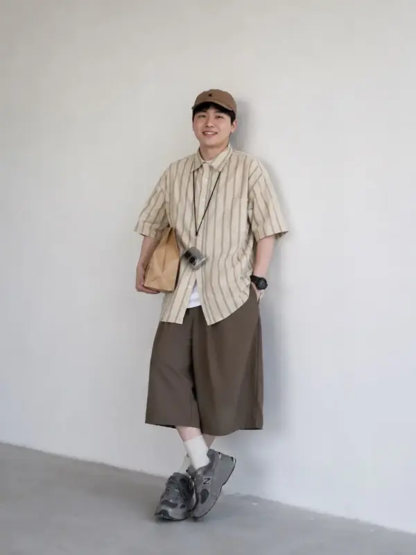 日系中袖條紋套裝（不含其他飾品） 縮圖 2