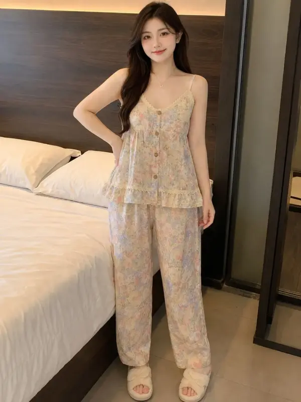 帶胸墊雲朵棉家居服三件套 縮圖 3