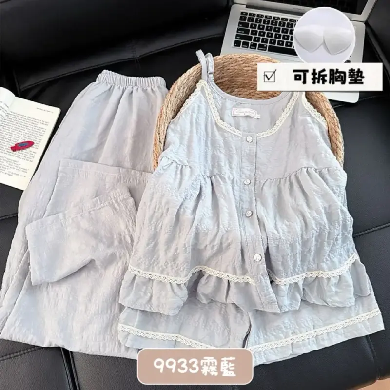 帶胸墊雲朵棉家居服三件套 縮圖 7