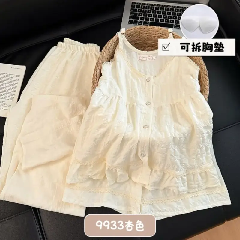 帶胸墊雲朵棉家居服三件套 縮圖 8