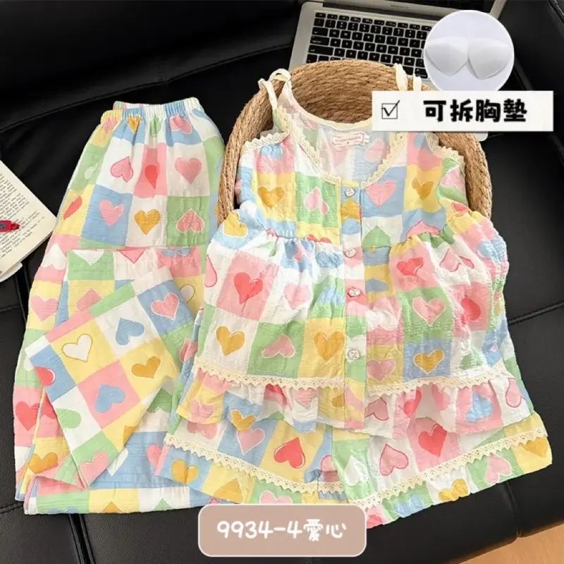 帶胸墊雲朵棉家居服三件套 縮圖 10