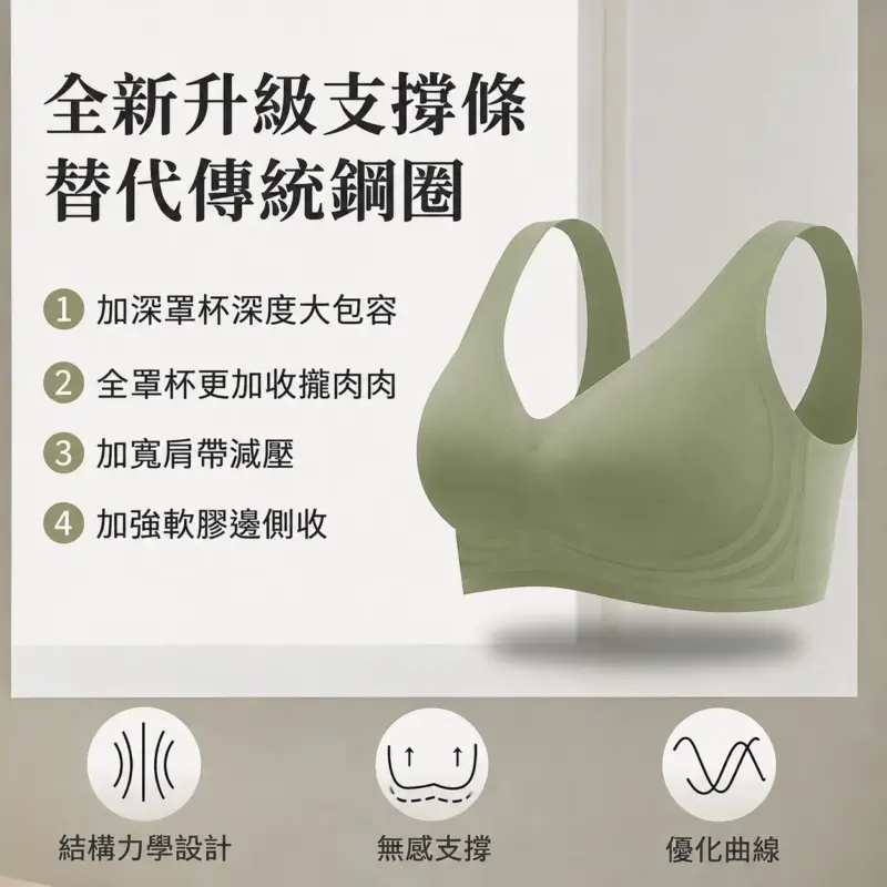 全罩杯無痕內衣兩件套 縮圖 3