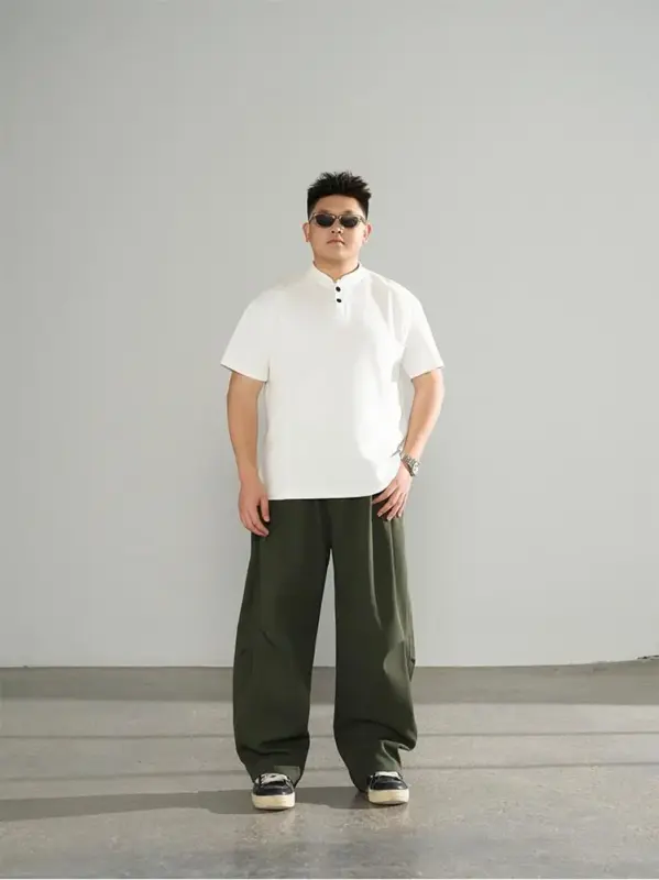 美式工裝抽繩彎刀寬松休閒褲 縮圖 3