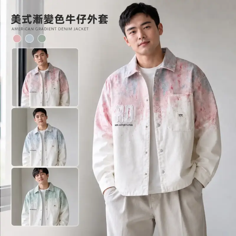 美式漸變色牛仔外套
