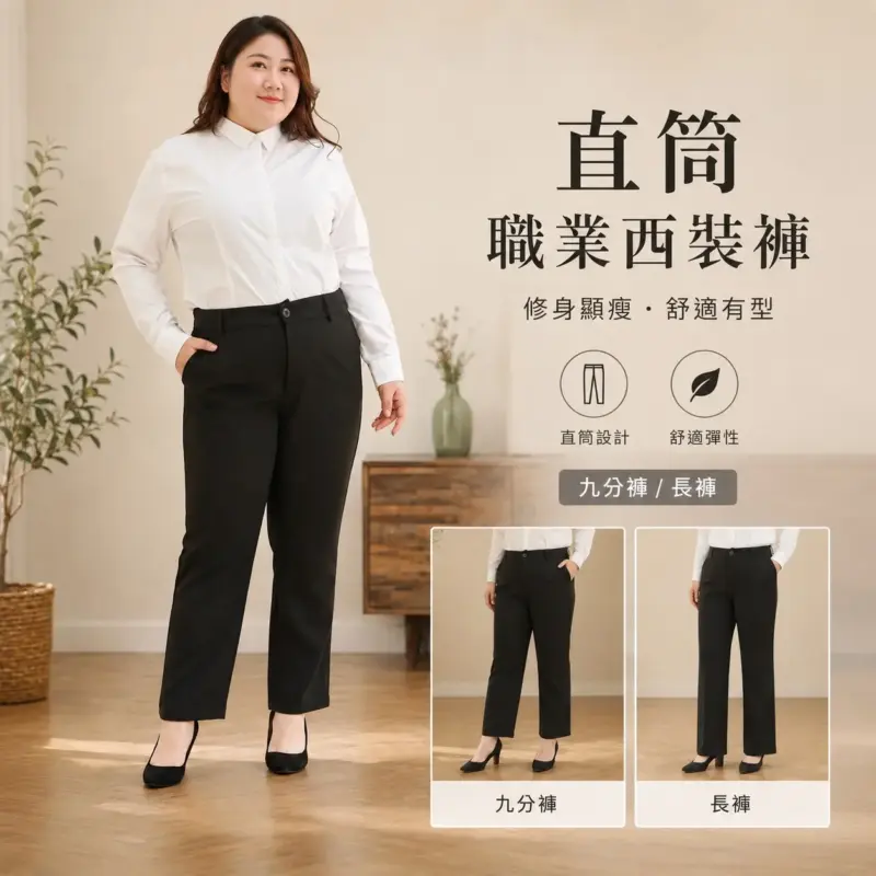 直筒職業西裝褲